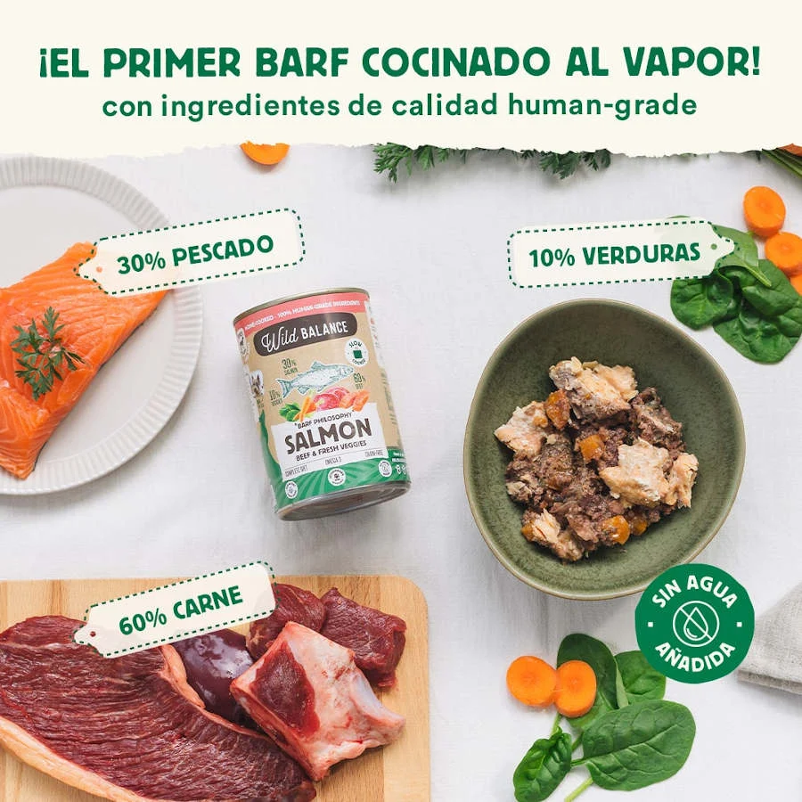 400 g Wild Balance BARF Salmón y Ternera lata para perros - Image 2