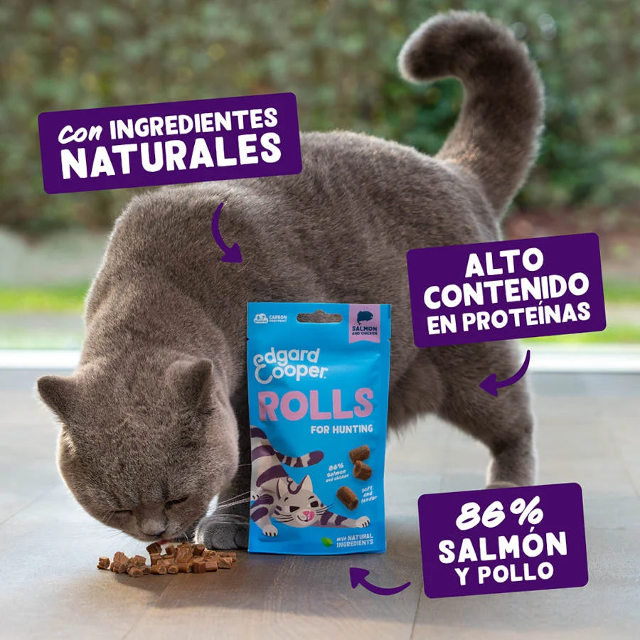 45 g Edgard & Cooper Rollitos Salmón y Pollo para gatos - Image 2