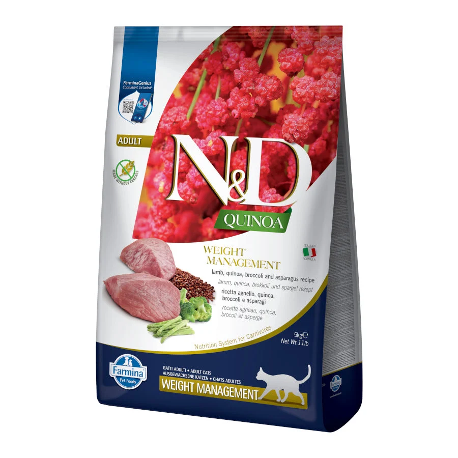 5 kg Farmina N&D Control de Peso Quinoa y Cordero pienso para gatos