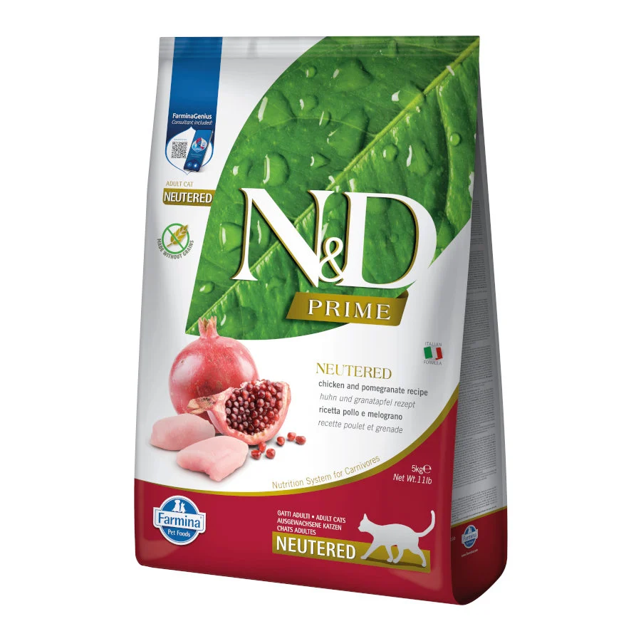 5 kg Farmina N&D Prime Adulto Pollo y Granada pienso para gatos