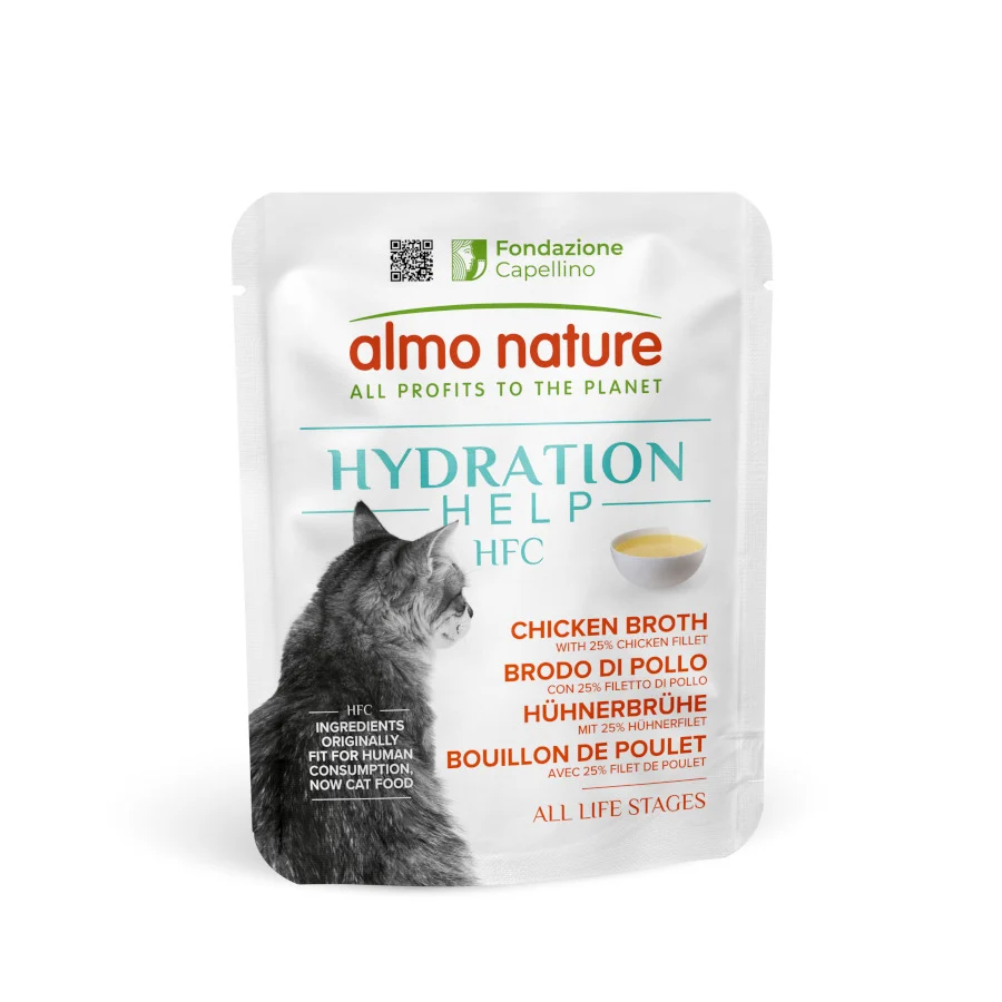 50 g Almo Nature HFC Hydration Help Caldo de Pollo sobre para gatos