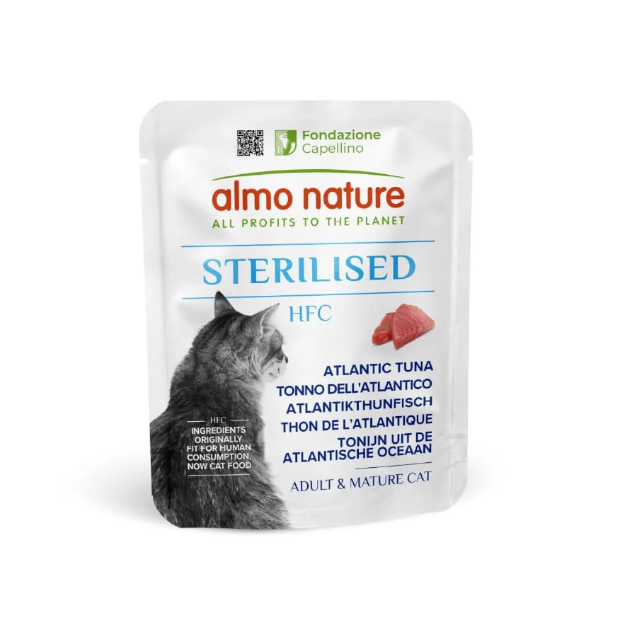50 g Almo Nature HFC Sterilised Atún del Atlantico en sobre para gatos