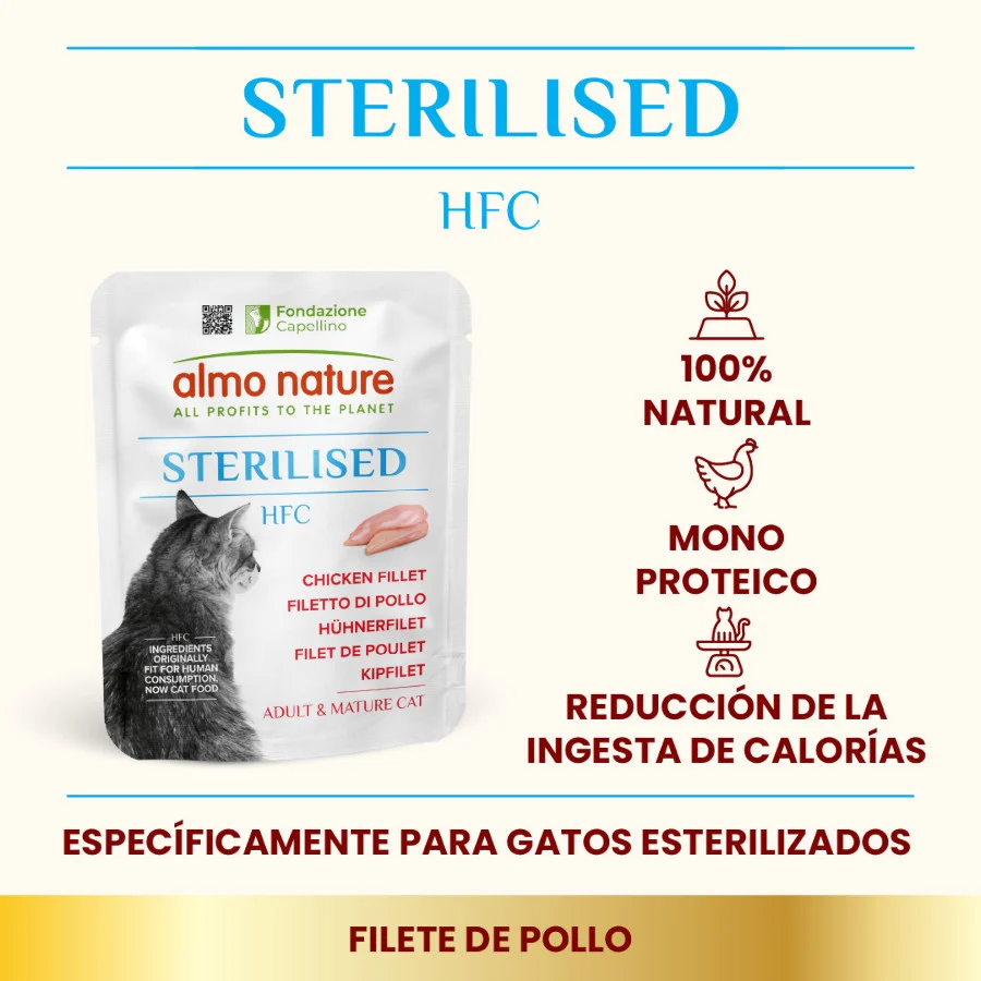 50 g Almo Nature HFC Sterilised Filete de Pollo sobre para gatos - Image 2