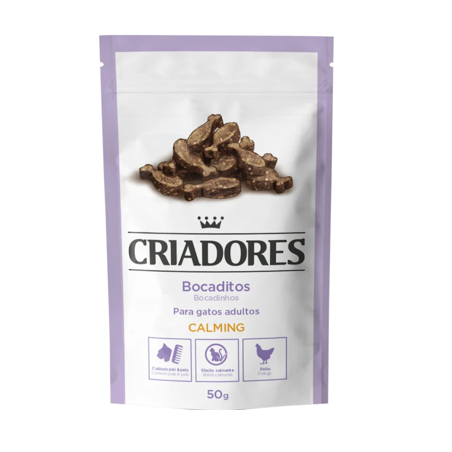 50 g Criadores Bocaditos Calming de Pollo snack para gatos