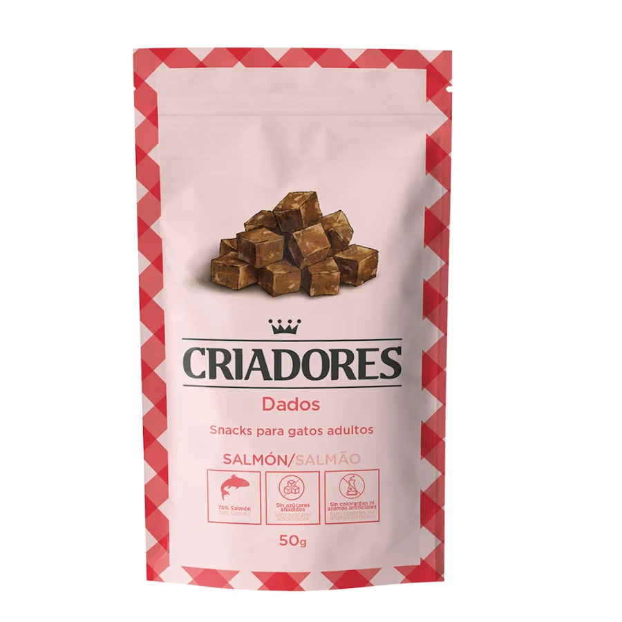 50 g Criadores Dados Piccolinis de Salmón para gatos