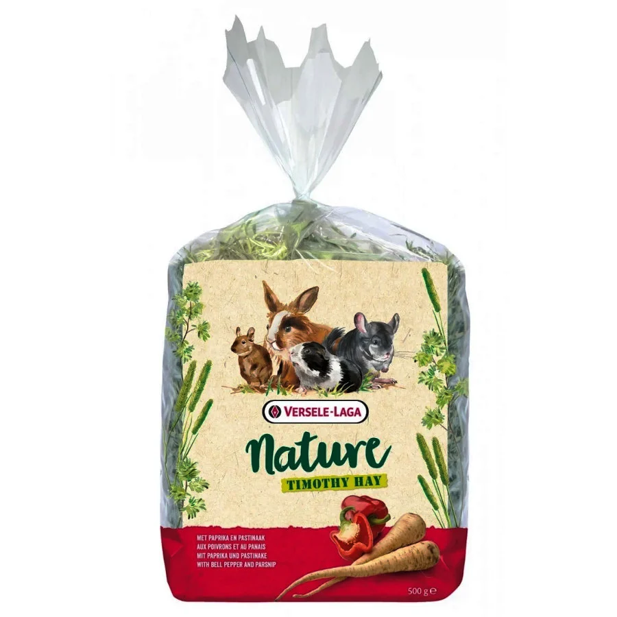 500 g Versele-Laga Nature Timothy Hay Pimiento y Chirivía Heno para conejos y roedores