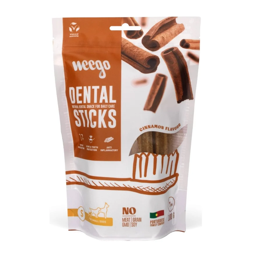 7 barritas x 9 cm Weego Snacks Dentales Small Canela para perros