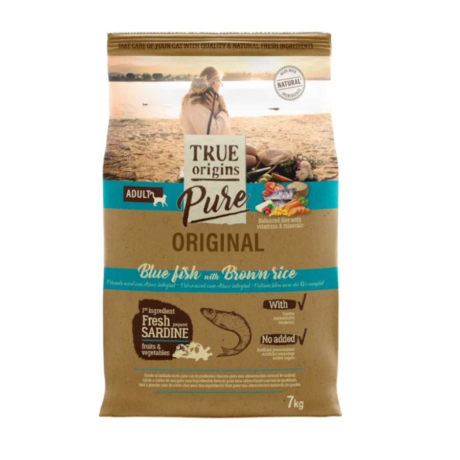 7 kg True Origins Pure Adult Pescado Azul pienso para gatos