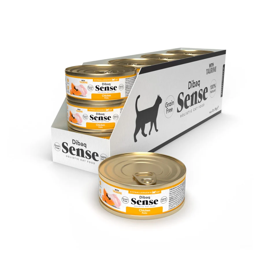 70 g Dibaq Sense Hypoallergenic Grain Free Pollo con Papaya lata para gatos - Image 2
