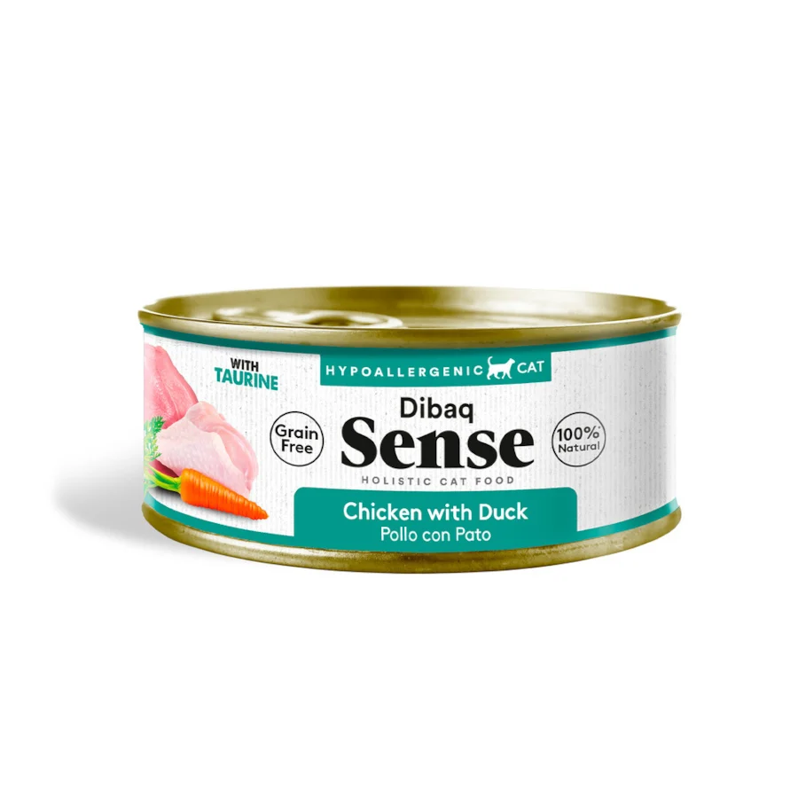 70 g Dibaq Sense Hypoallergenic Grain Free Pollo y Pato lata para gatos