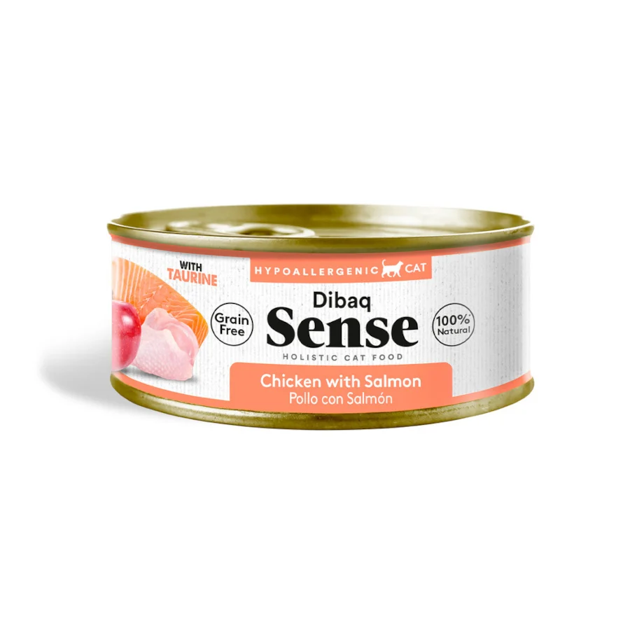 70 g Dibaq Sense Hypoallergenic Grain Free Pollo y Salmón lata para gatos