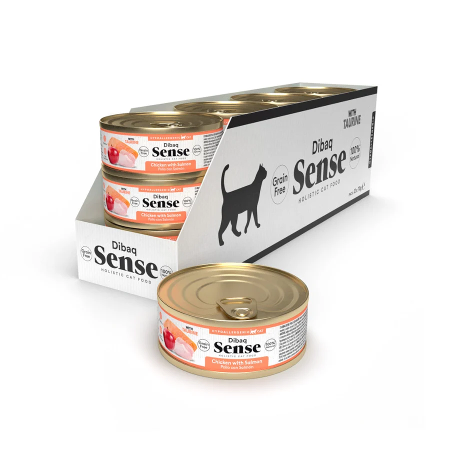 70 g Dibaq Sense Hypoallergenic Grain Free Pollo y Salmón lata para gatos - Image 2