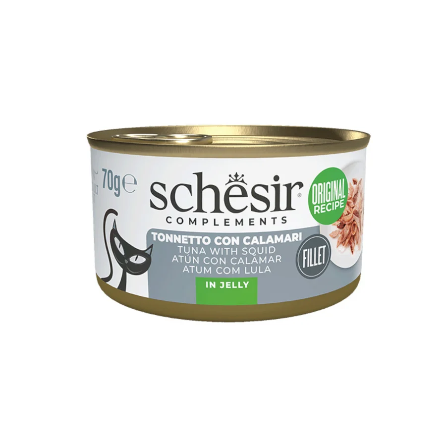 70 g Schesir Atún con Calamares en Gelatina lata para gatos
