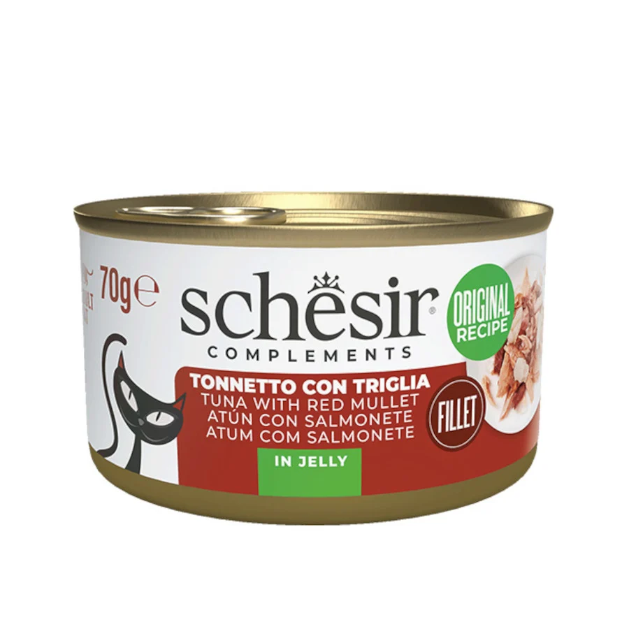 70 g Schesir Atún con Salmonete en Gelatina lata para gatos