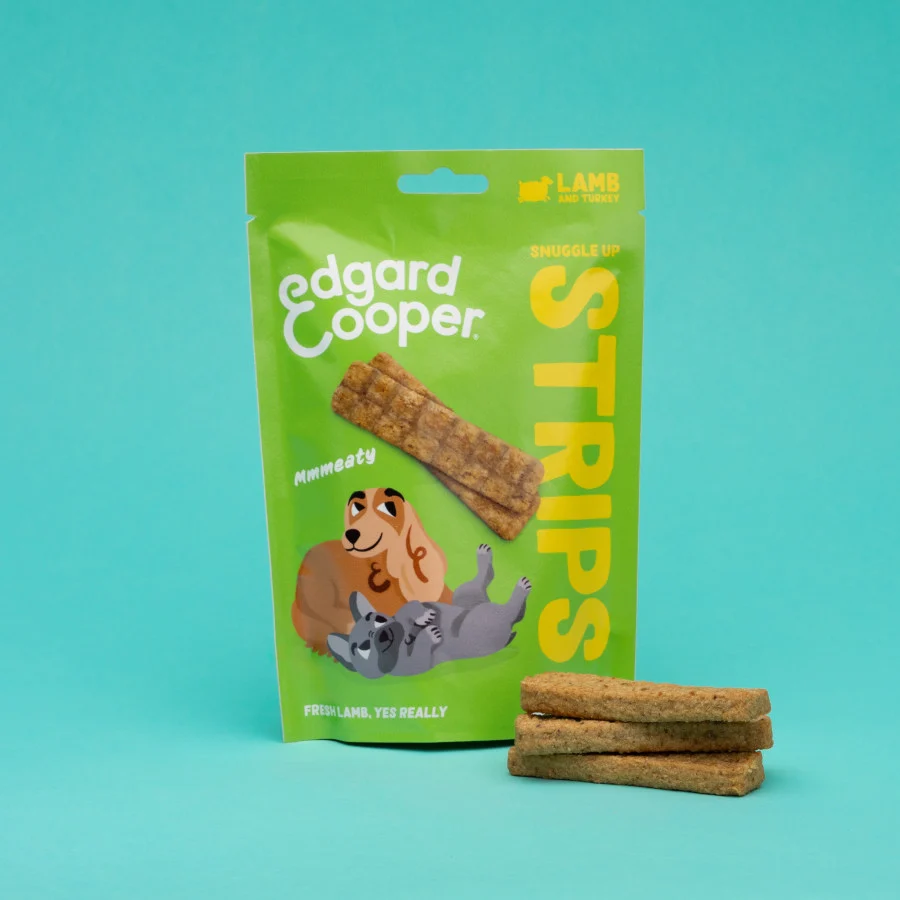 75 g Edgard & Cooper Tiras de Cordero y Pavo snack para perros - Image 2