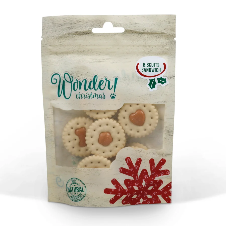 80 g Wonder Christmas Galletas Sandwich de Pollo para perros
