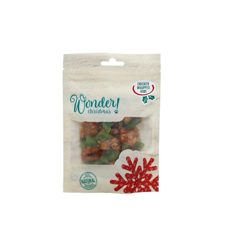80 g Wonder Christmas Snacks Enrollados Kiwi y Pollo para perros