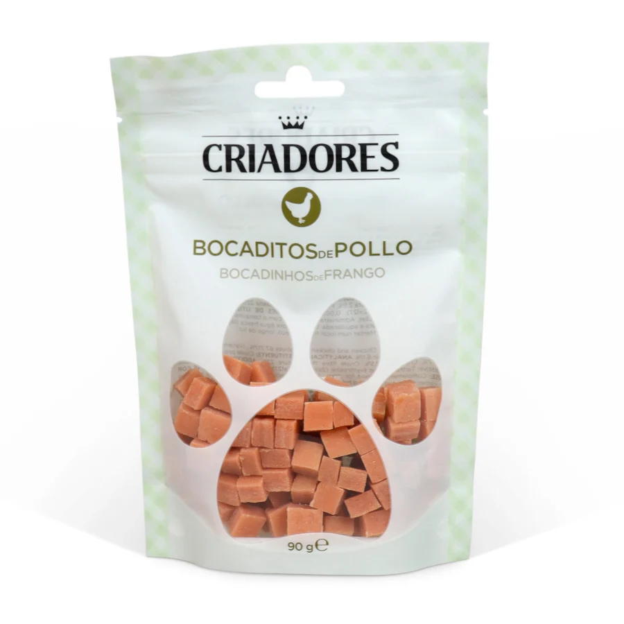 90 g Criadores Bocaditos de Pollo snack para perros
