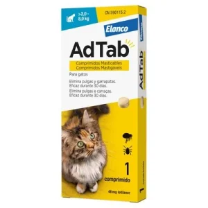 AdTab pastillas antiparasitarias para gatos de 2 a 8 kg 1 comprimido