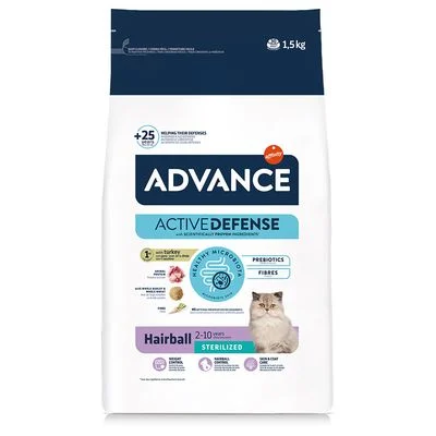 Advance Sterilized Hairball con pavo 1,5 kg