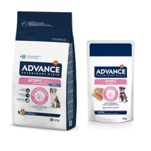 Advance Veterinary Diets pienso para perros + comida húmeda ¡gratis! Atopic con trucha (12 kg) + Atopic (8 x 150 g)