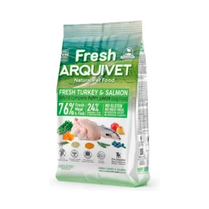 Alimento semihúmedo con Pavo y Salmón frescos Arquivet para cachorros y perros jóvenes – Fresh
