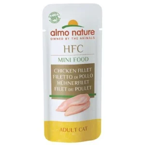 Almo Nature Green Label Mini Food snack para gatos Filete de pollo 5 x 3 g