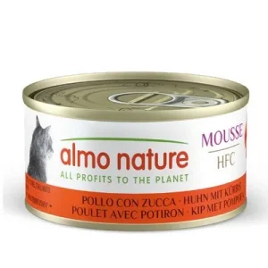 Almo Nature HFC Cat Mousse 24 x 70 g - Pack ahorro Pollo con calabaza