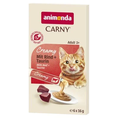 animonda Carny Adult Creamy 6 x 16 g con vacuno + taurina