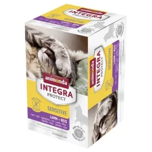 animonda Integra Protect Adult Sensitive 24 x 100 g para gatos Pack Ahorro Cordero y arroz