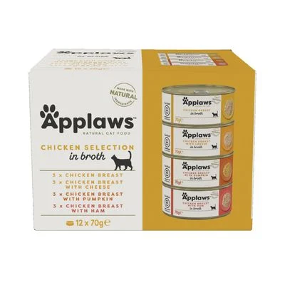 Applaws Adult 12 x 70 g latas para gatos - Pack mixto Selección de pollo