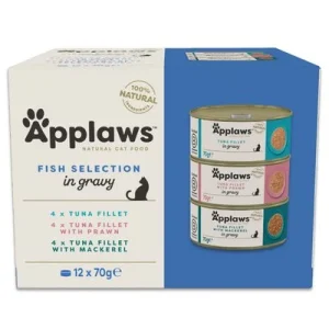 Applaws Cat en salsa 24 x 70 g - Pack ahorro Selección de pescado (3 variedades)