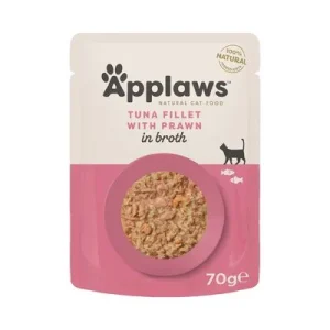 Applaws Cat Natural en caldo 12 x 70 g Atún con gambas del Pacífico