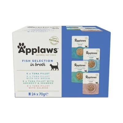 Applaws Cat Natural Selección de pescado en caldo 24 x 70 g Selección de pescado (4 variantes)