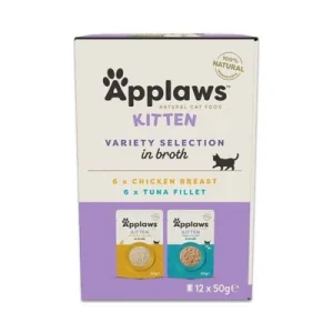 Applaws Natural Kitten en caldo 48 x 50 g - Pack Ahorro Selección de pollo y atún