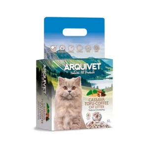 Arena Aglomerante Natural de Cassava Tofu y Café para Gatos 6 L Arquivet | Rápida Absorción