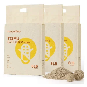 Arena para Gatos Fukumaru Tofu y Maíz | 100% Natural y Desechable