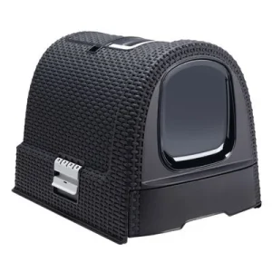 Arenero cubierto Eco-Friendly Curver para gatos Antracita
