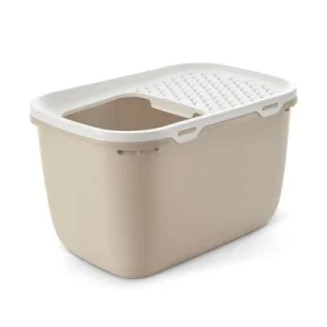Arenero Savic Hop In Giant para gatos mocca / blanco