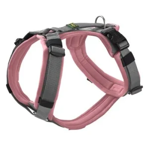 Arnés HUNTER Maldon - rosa oscuro/gris Talla S-M: 47 - 69 cm de contorno de pecho, 20 mm de ancho