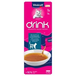 Bebida Vitakraft con salmón y L-carnitina para gatos 5 x 30 g