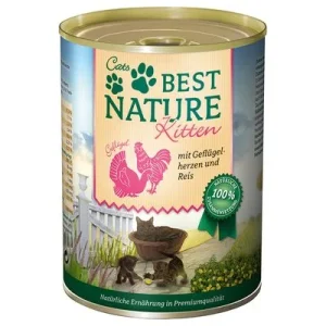 Best Nature Kitten 12 x 400 g - Pack Ahorro Corazones de ave y arroz