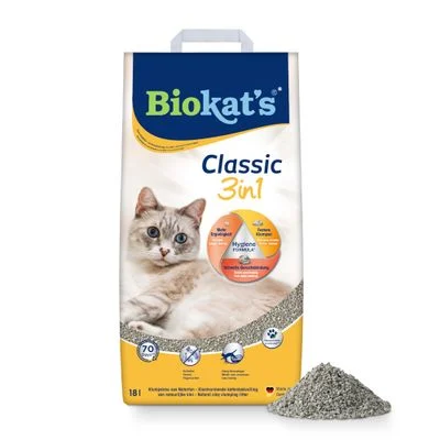 Biokat's Classic 3 en 1 arena aglomerante para gatos 18 l