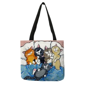 Bolsa Tote Bag Siesta De Gatitos