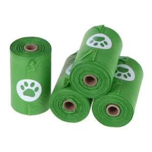 Bolsas biodegradables para excrementos de perro 4 rollos de 15 bolsas (60 bolsas)