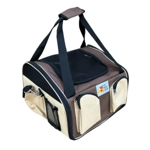 Bolso Transporte con Bolsillos Café con Beige