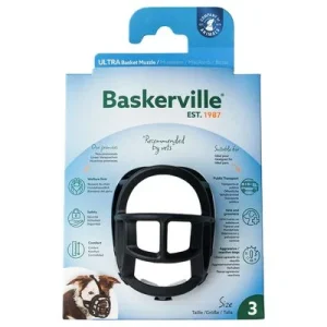 Bozal Baskerville Ultra 2.0, con cierres de plástico Talla 3, p. ej. border collie, schnauzer