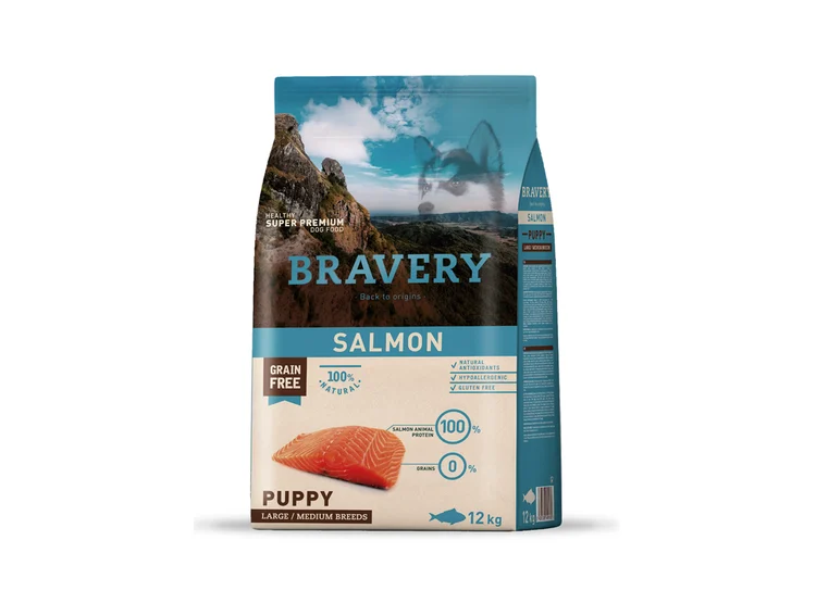 Bravery salmon puppy medium large breed 12 KG - Image 2
