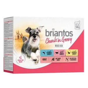 Briantos Bocaditos en salsa 12 x 100 g Pack mixto (pollo, vacuno y salmón)