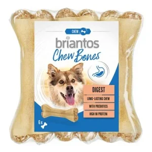 Briantos Chew Bones Digest huesos con prebióticos para perros 6 x 12 cm (330 g)
